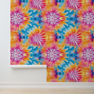 水カラフル色抽象芸術絞り染めパターン 壁紙