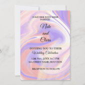 水カラフル色抽象芸術追加ネーム文字 招待状 (正面)