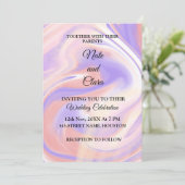 水カラフル色抽象芸術追加ネーム文字 招待状 (スタンド正面)