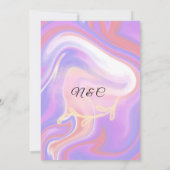 水カラフル色抽象芸術追加ネーム文字 招待状 (裏面)