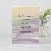 水カラフル色抽象芸術追加ネーム文字 招待状 (スタンド正面)