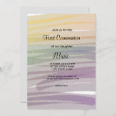 水カラフル色抽象芸術追加ネーム文字 招待状 (正面/裏面)