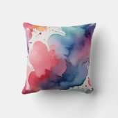 水カラフル色抽象芸術 クッション (裏面)