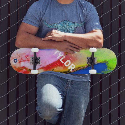 水カラフル色抽象芸術Ddブランドスケートボード スケートボード (室外3)