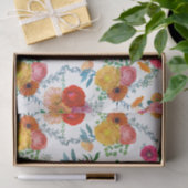 水カラフル色春の花イラストレーション 薄葉紙 (ギフト)