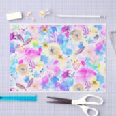 水カラフル色春の花1 薄葉紙 (クラフト)