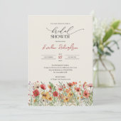 水カラフル色春ワイルドフラワーブライダル 招待状 (スタンド正面)