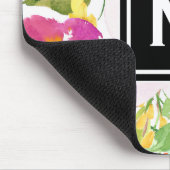 水カラフル色春開花フローラモノグラム マウスパッド (コーナー)