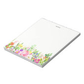 水カラフル色春開花フローラ ノートパッド (回転)