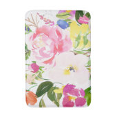 水カラフル色春開花フローラ バスマット (正面縦)