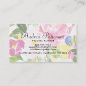 水カラフル色春開花フローラ 名刺 (裏面)