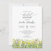 水カラフル色春黄花 招待状 (正面)