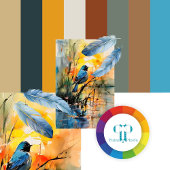 水カラフル色景観湖と鳥