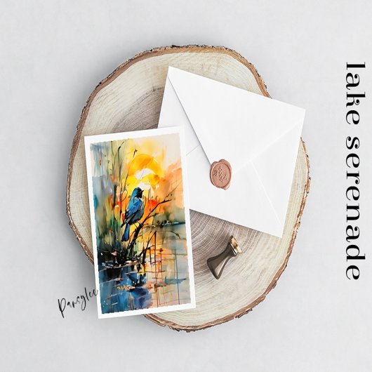 水カラフル色景観湖と鳥