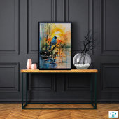 水カラフル色景観湖と鳥 フォトプリント           