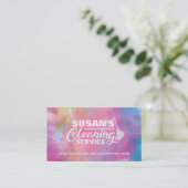 水カラフル色清掃用名刺 名刺 (スタンド正面)