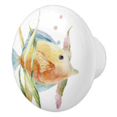 水カラフル色熱帯魚ビーチ セラミックノブ (右)