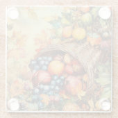 水カラフル色秋紅斑症 ガラスコースター (裏面)