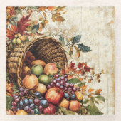 水カラフル色秋紅斑症 ガラスコースター (正面)