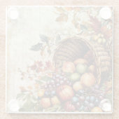 水カラフル色秋紅斑症 ガラスコースター (裏面)