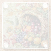 水カラフル色秋紅斑症 ガラスコースター (裏面)