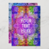 水カラフル色絞り染め招待状空白のカード シーズンカード (正面/裏面)