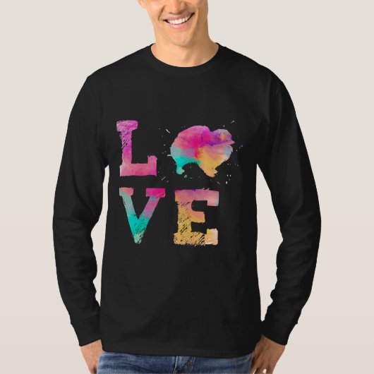水カラフル色絵を描ポメラニア犬ドッグラブR Tシャツ (正面)