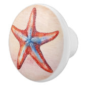 水カラフル色絵を描赤青 セラミックノブ (右)