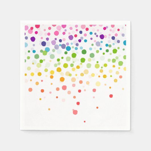 水カラフル色絵を描(ばちゃばちゃ)跳ねる |お祝い スタンダードカクテルナプキン (正面)