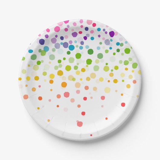 水カラフル色絵を描（ばちゃばちゃ）跳ねる |お祝い ペーパープレート (正面)