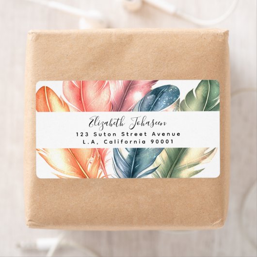 水カラフル色羽黒のスクリプト名 ラベル (インサイチュ)