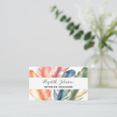 水カラフル色羽黒のスクリプト名 名刺 (スタンド正面)