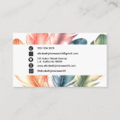 水カラフル色羽黒のスクリプト名 名刺 (裏面)