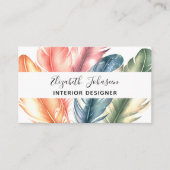 水カラフル色羽黒のスクリプト名 名刺 (正面)