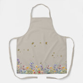 水カラフル色蝶の花 エプロン (正面)