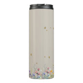 水カラフル色蝶の花 タンブラー (裏面)