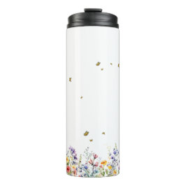 水カラフル色蝶の花 タンブラー