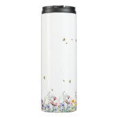 水カラフル色蝶の花 タンブラー (裏面)