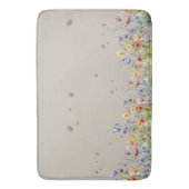 水カラフル色蝶の花 バスマット (正面縦)