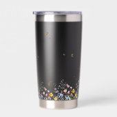 水カラフル色蝶の花 保温保冷タンブラー (右面)