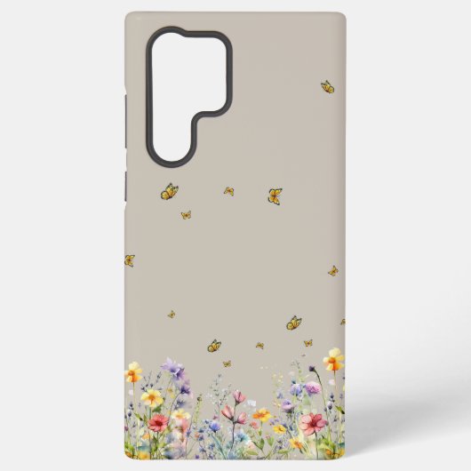 水カラフル色蝶の花 SAMSUNG GALAXYケース (裏面)