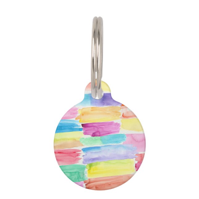 水カラフル色見絵を描本抽象芸術アート ペット　ネームタグ (正面)