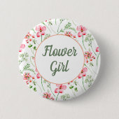 水カラフル色野花少女 缶バッジ (正面)