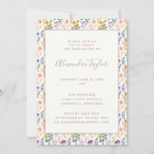 水カラフル色野草卒業パーティー 招待状 (正面)