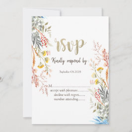 水カラフル色野草牧草干し 招待状