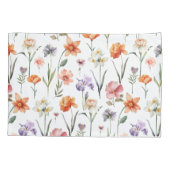 水カラフル色野草花柄 枕カバー (裏面-左)