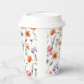 水カラフル色野草花柄 紙コップ (左)