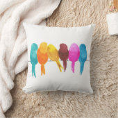 水カラフル色鳥 クッション (ブランケット)