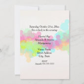 水カラフル色（ばちゃばちゃ）跳ねるカクテルパーティー 招待状 (裏面)