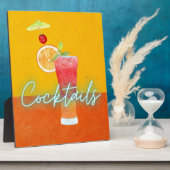 水カラフル色&ネオン熱帯カクテル フォトプラーク (側面)